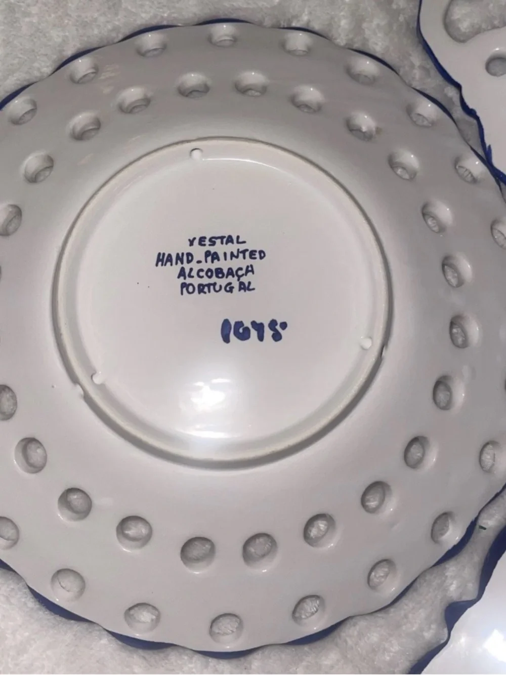 Lot of 4 Vintage Vestal Alcobaca Portugal Plates Blue & White  Retro RARE  MINT